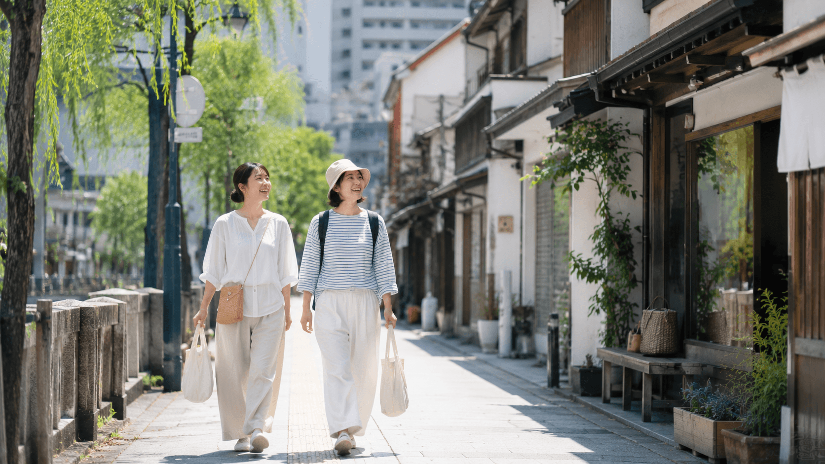 A traveler spending time around a Japanese town