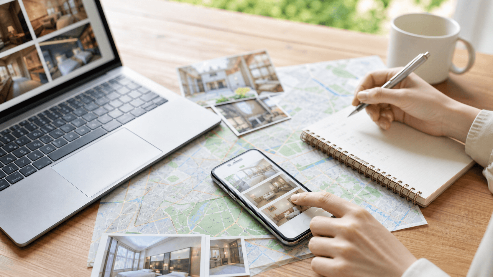 An image of choosing accommodation for a trip to Japan by comparing options