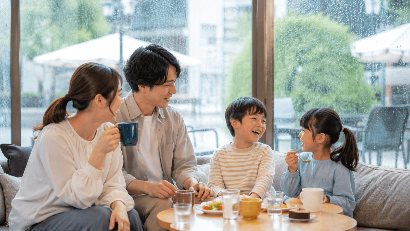 屋内で過ごす雨の日のおでかけイメージ